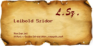 Leibold Szidor névjegykártya