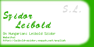 szidor leibold business card